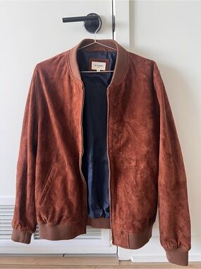 OCTOBRE Men's Rust Suede Bomber Jacket